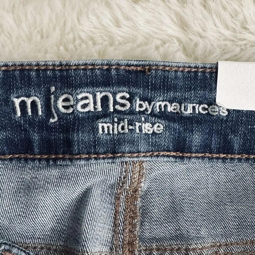 Maurices M Jeans Classic Straight 0 Short (27x29) Blue Stretch Mid Rise Womens